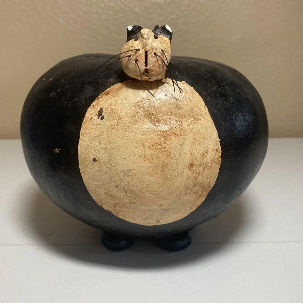Fat Cat Gourd Art Cat/ Halloween Figurine 6